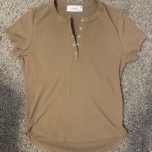 BUTTON BROWN SHIRT 👚 (short sleeve)